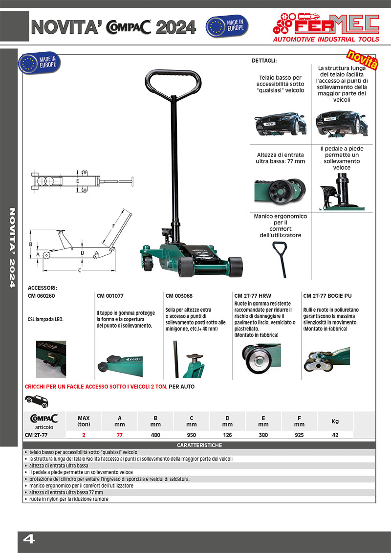 Cricchi per un facile accesso sotto i veicoli 2 ton, per auto